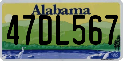 AL license plate 47DL567