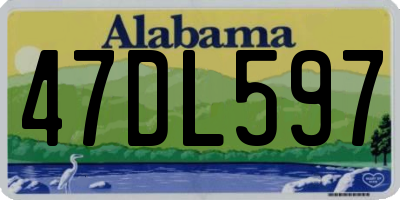 AL license plate 47DL597