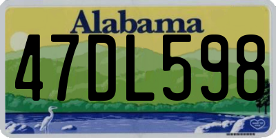 AL license plate 47DL598