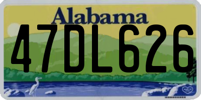 AL license plate 47DL626