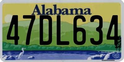 AL license plate 47DL634