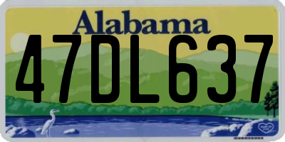 AL license plate 47DL637