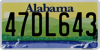 AL license plate 47DL643