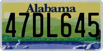 AL license plate 47DL645