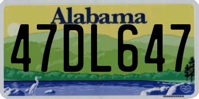 AL license plate 47DL647