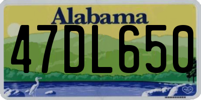 AL license plate 47DL650