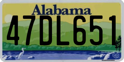 AL license plate 47DL651