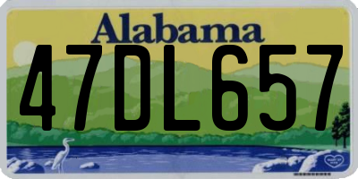 AL license plate 47DL657