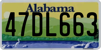 AL license plate 47DL663