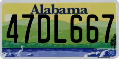 AL license plate 47DL667