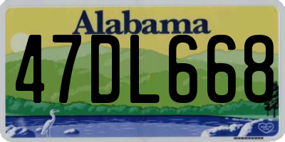 AL license plate 47DL668