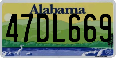AL license plate 47DL669