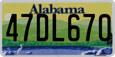 AL license plate 47DL670