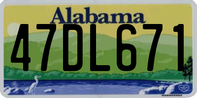 AL license plate 47DL671