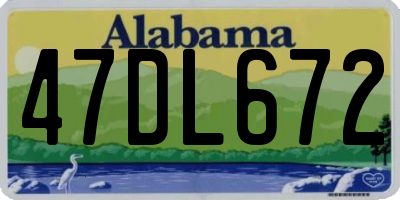 AL license plate 47DL672