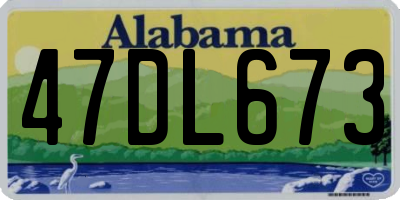 AL license plate 47DL673