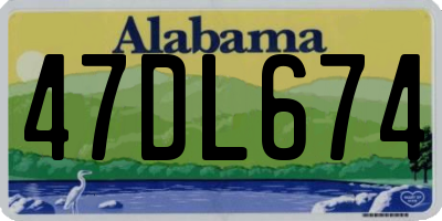 AL license plate 47DL674