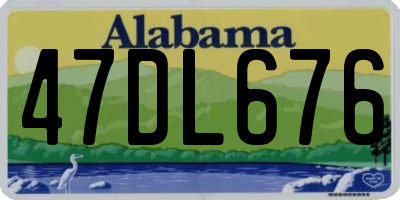 AL license plate 47DL676