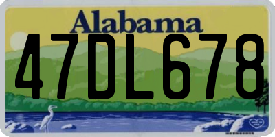 AL license plate 47DL678