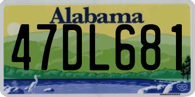 AL license plate 47DL681