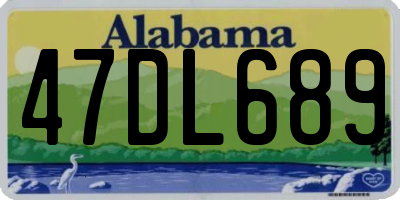 AL license plate 47DL689