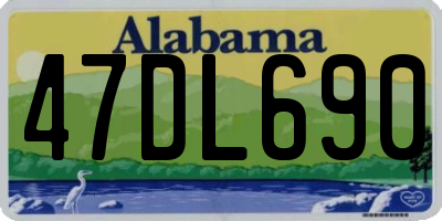 AL license plate 47DL690