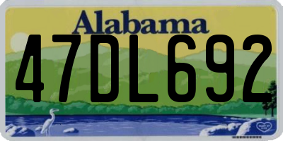 AL license plate 47DL692