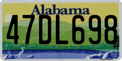 AL license plate 47DL698
