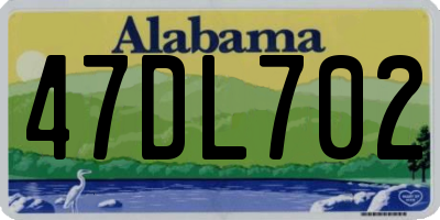 AL license plate 47DL702