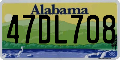 AL license plate 47DL708
