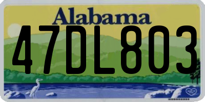 AL license plate 47DL803