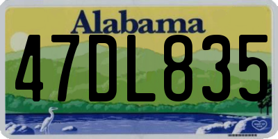AL license plate 47DL835