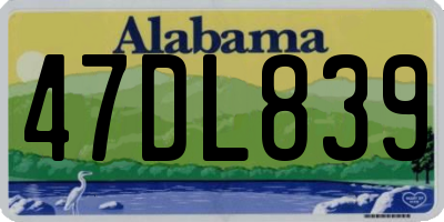 AL license plate 47DL839