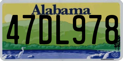 AL license plate 47DL978