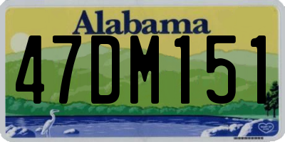 AL license plate 47DM151