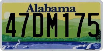 AL license plate 47DM175