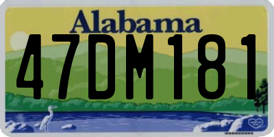 AL license plate 47DM181