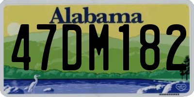 AL license plate 47DM182