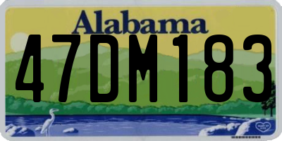 AL license plate 47DM183