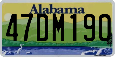 AL license plate 47DM190