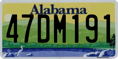AL license plate 47DM191