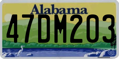 AL license plate 47DM203