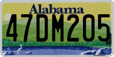 AL license plate 47DM205