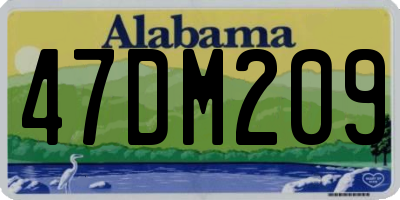 AL license plate 47DM209