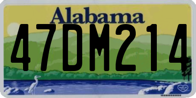 AL license plate 47DM214