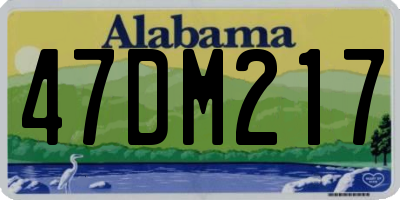 AL license plate 47DM217