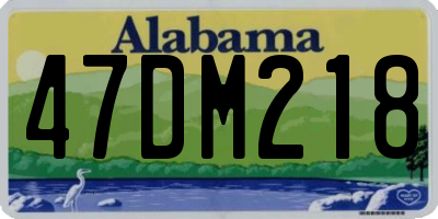 AL license plate 47DM218