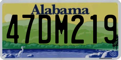 AL license plate 47DM219