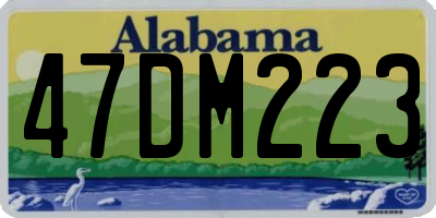 AL license plate 47DM223