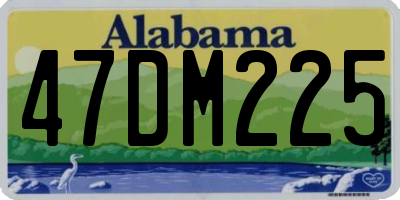 AL license plate 47DM225